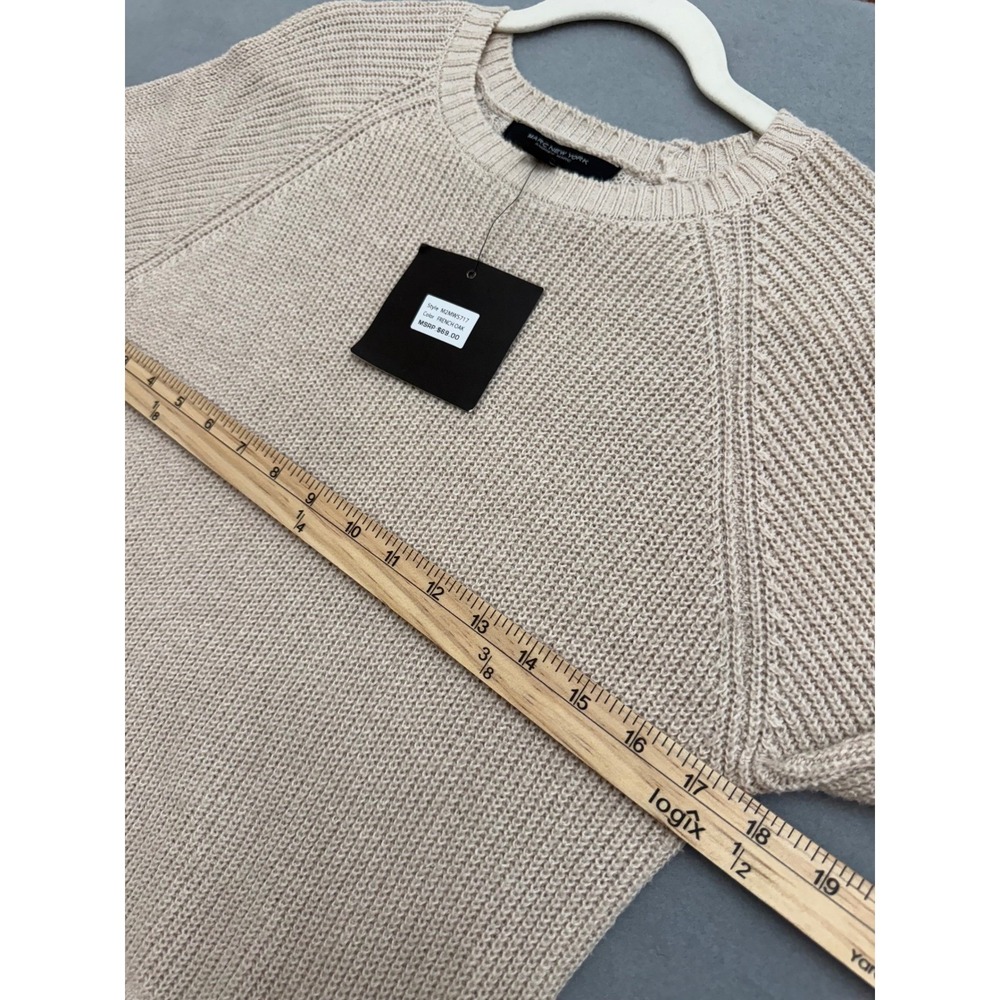 Marc New York Andrew Marc Layered Sweater French Oak Beige Gold Button NWT - Picture 7 of 8